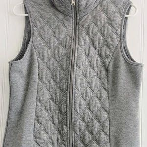 Gray quilted vest size petite medium